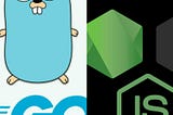 The Golang and NodeJS logos