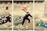 01 Work, The Art of War, Chikanobu Yôshû’s Japanese Fleet Landing Weiheiwei, with footnotes