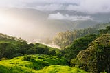A pucture of rising sun in Sierra Nevada de Santa Marta, Colombia.