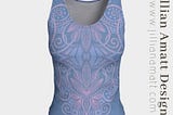 A mock up of a tank top with a floral pattern on it.