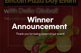 [Notice] Delio Global Bitcoin Pizza Day Event Winner List Announcement