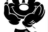 Mickey SVG, Classic Mickey Svg, Retro Mickey Png, Print Ready Mickey, Mickey Sketch Silhouette