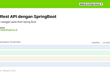 Membangun Rest API dengan SpringBoot