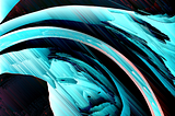 A blue and red-colored image of someone sitting with their head in their hand, deep in thought. They look upset. The image is stylized with pixelated lines, giving it an illusion of depth.