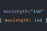 Code snippet showing max length equals 140