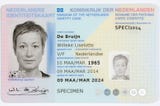 A well-oriented and clear scan of a Dutch national identity card.