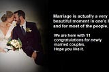 11 Congratulations Message to Newly Married Couple
