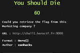 HeroCTF v3 Writeup: You Should Die