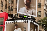 3-part billboard in New York City of Jay Shetty appearing for Kenneth Cole brand.