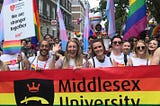 Middlesex University staff and students at Pride in London 2018