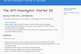 Finally! There’s a UFO Investigator Starter Kit. And YOU Can Contribute!
