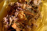 a bouquet of dried flowers