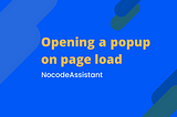 Opening a popup on page load