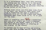 Why I use a typewriter
