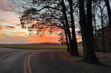 Fiery sunset coloring clouds in the Lehigh Valley
