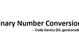 Binary Number Conversion