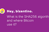 What is the algorithm SHA256?