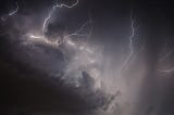 Dark clouds and lightening
