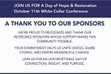 White Collar Conference 2025. Thank You to Our Sponsors. Presented by White Collar Support Group.