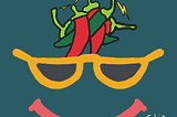 Neurospicy design features a smile, a pair of shades and a brain made of chili peppers firing messages between the stems. That’s spicy! No need for labels.