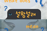 What does 설왕설래 (說往說來) mean?