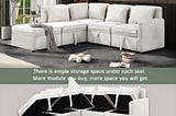 Living Room Sofa, Convertible Sectional Sofa, L-shaped Storage Sofa, Ottoman-style Small Space…