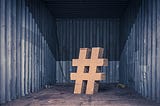 Hashtag in a container box