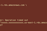 Terminal psql TCP/IP connection attempt that failed with “Operation timed out”