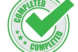 Graphic of a green checkmark that says COMPLETED.