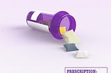 An illustration of a medicine bottle with pillows coming out of it like pills. Prescription: Stay at home