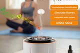Wholesale New Arrival Remote ControVolcano Humidifier Diffuser with Fire Flame Effect