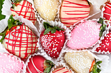 Fancy decorated strawberries.