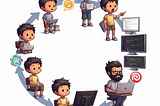 A representational lifecylce representing the growth of the author from a small kid tinkering with programming languages to an adult who is confident and experienced in programming.