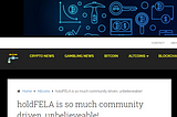 CryptoNewsPipe wrote an article about holdFELA