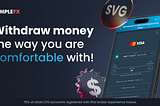 Great news for our customers! Credit card withdrawal is now available on SimpleFX! 💳☑️