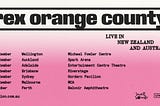 Rex Orange County — Tuesday 19 September 2023 at Adelaide Entertainment Centre Theatre | Full…