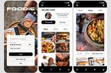 Final design screens for mobile app Foodie