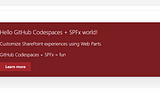 GitHub codespaces + SPFx