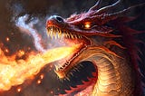 Fire breathing dragon (https://pixabay.com/illustrations/fire-breathing-fiction-dragon-7853170/)