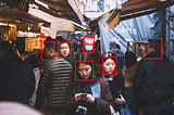 Multiple faces detected from people in the street.