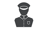 A graphic of a police officer