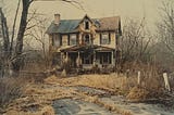 A derelict old wooden house