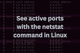 See active ports with the netstat command in Linux