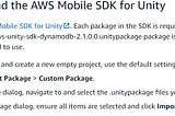 Setting up Amazon Web Services for Unity