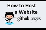 How to host a website on Github