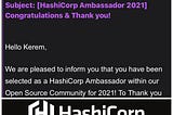 New Update: HashiCorp Ambassador Award 2021 !