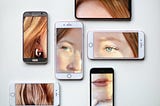 pictures of a face on smart phone