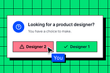 popup asking you to pick design 1 or 2