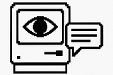 computer vision vs natural language in the style of the old macintosh icon