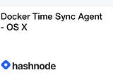 Docker Time Sync Agent for OS X